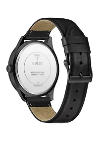 Black Leather Strap Analog Watch