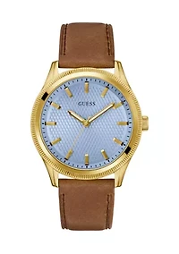 Men's Brown Gold Tone Analog Watch