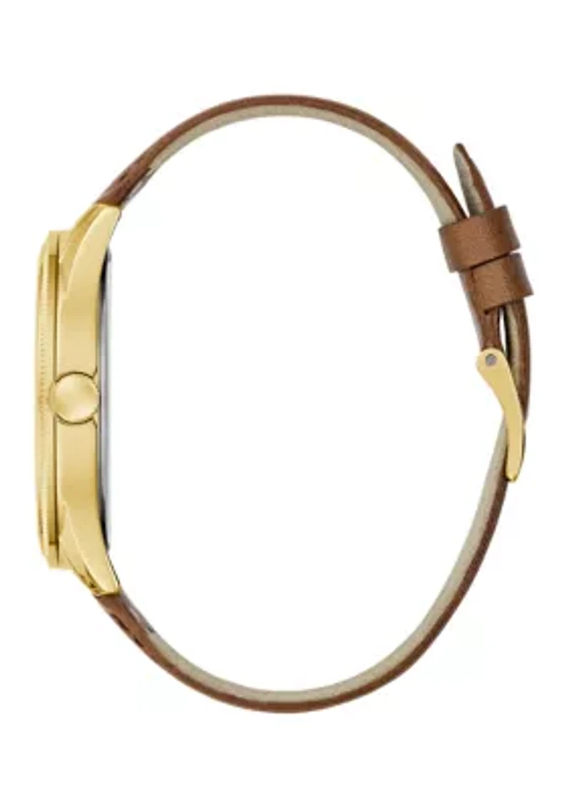 Men's Brown Gold Tone Analog Watch