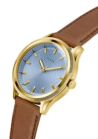 Men's Brown Gold Tone Analog Watch