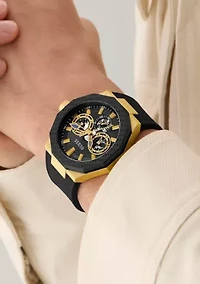 Black Gold Tone Multi-Function Watch