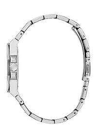 Silver Tone Blue Face Analog Watch