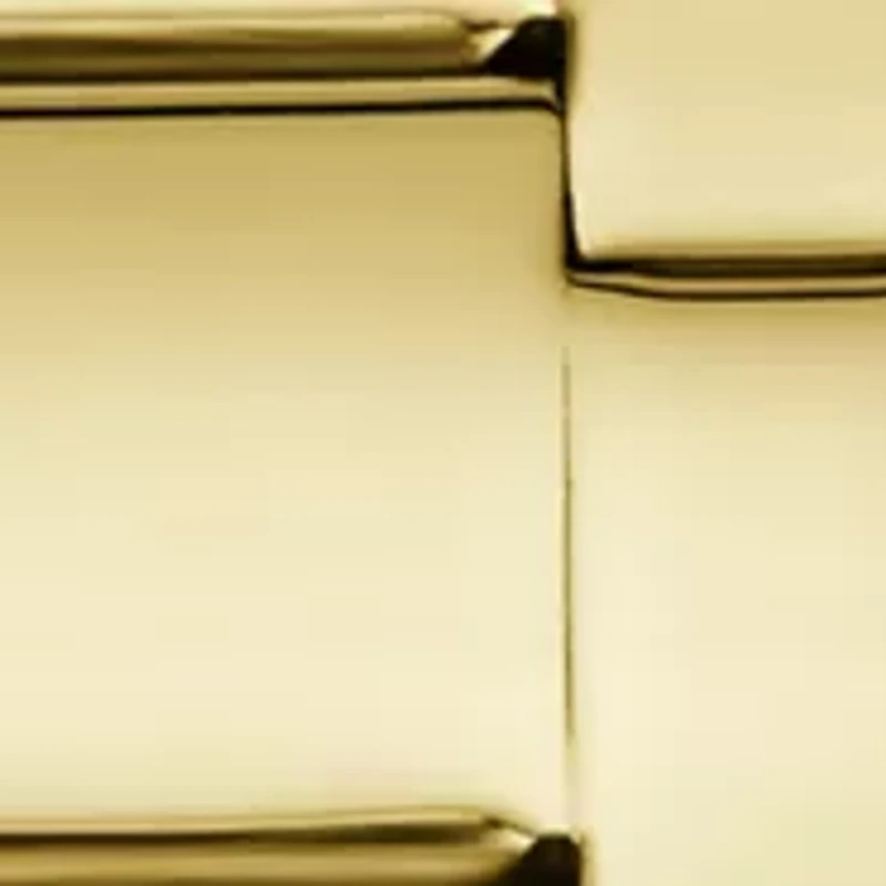 Gold Tone Blue Face Analog Watch