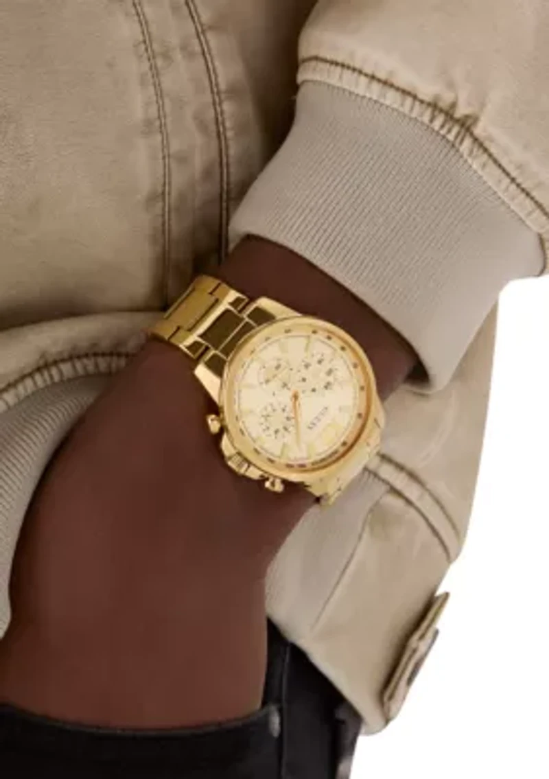  Men's Gold Tone Multi-Function Watch