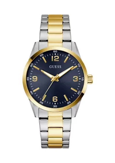 Two Tone Blue Dial Watch