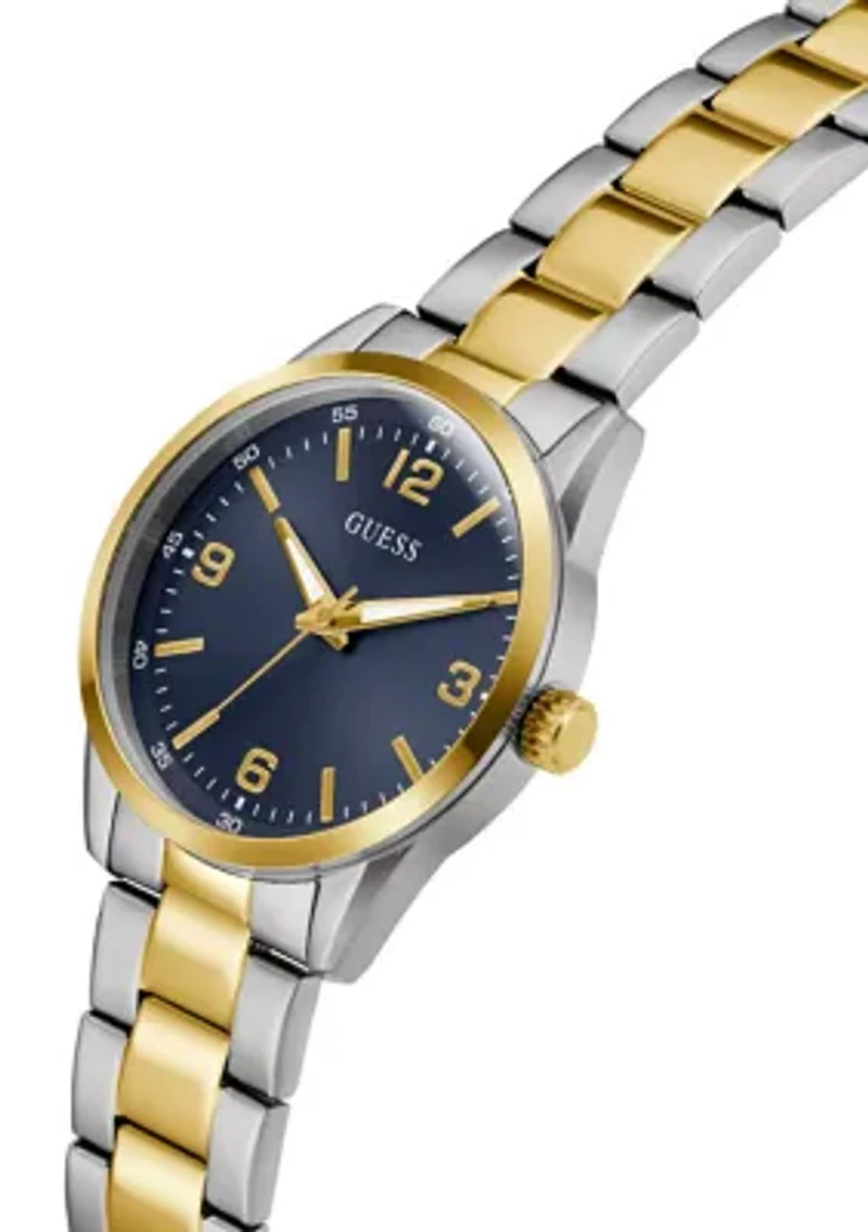 Two Tone Blue Dial Watch