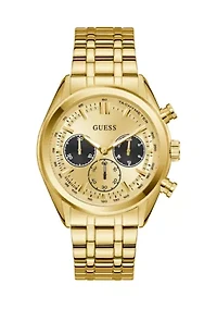  Mens Gold Tone Multi-function Watch