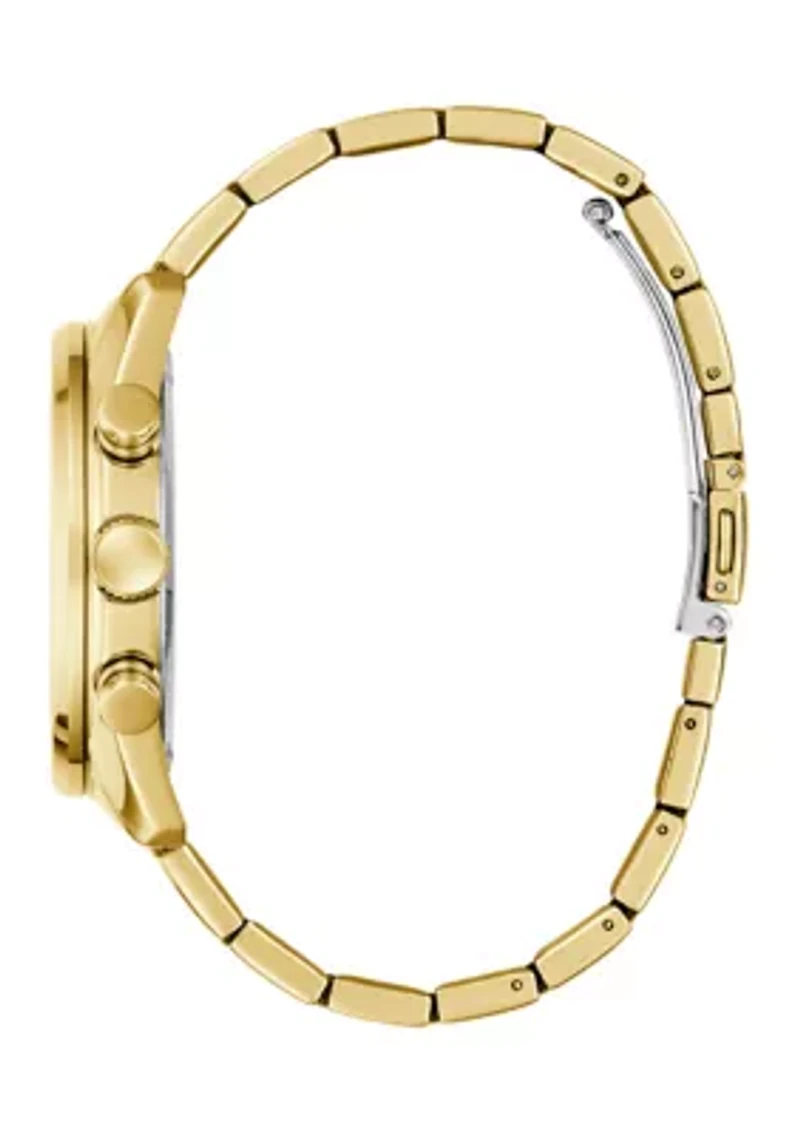  Mens Gold Tone Multi-function Watch