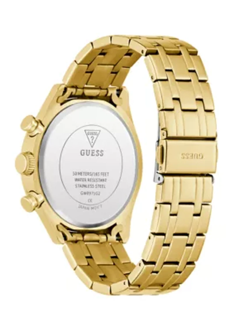  Mens Gold Tone Multi-function Watch