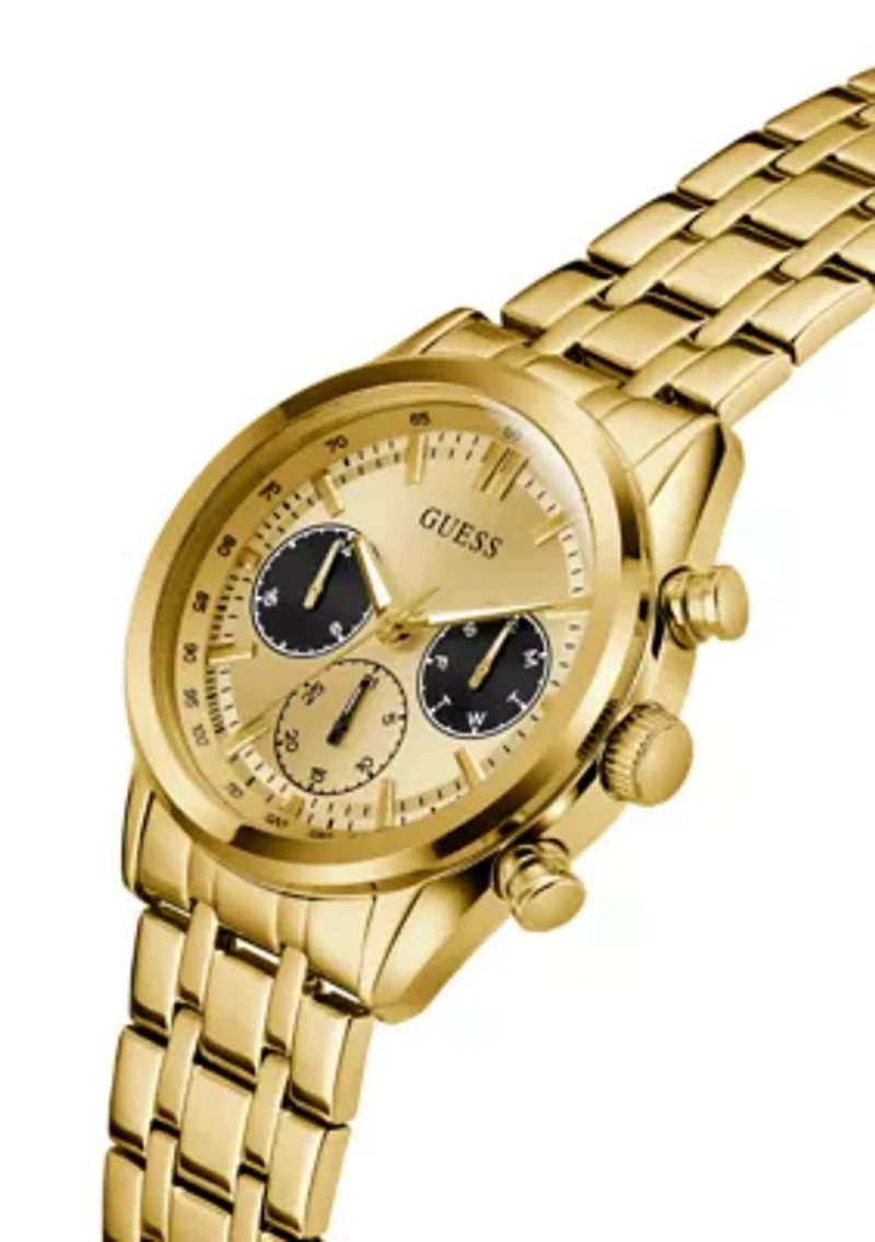  Mens Gold Tone Multi-function Watch