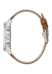 Men's Brown Silver Tone Multi-Function Watch