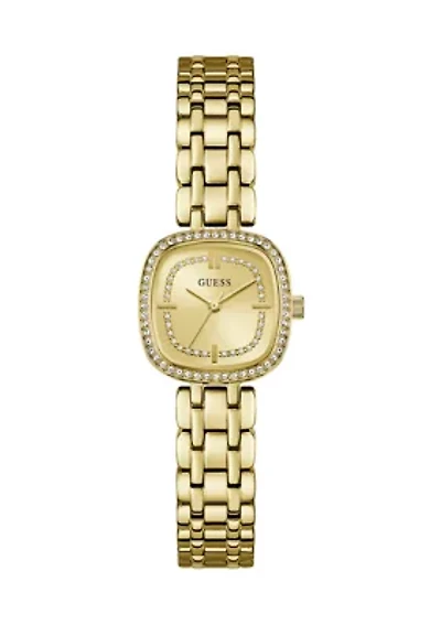Crystal Pavé Square Analog Watch