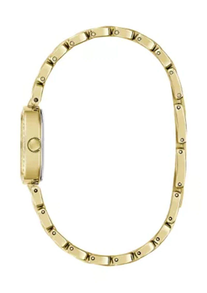 Crystal Pavé Square Analog Watch