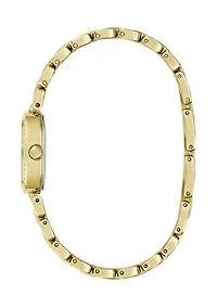 Crystal Pavé Square Analog Watch