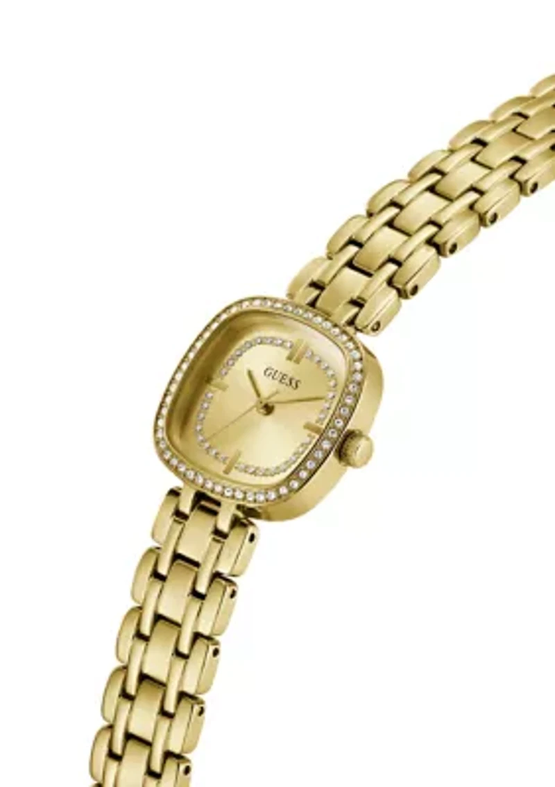 Crystal Pavé Square Analog Watch