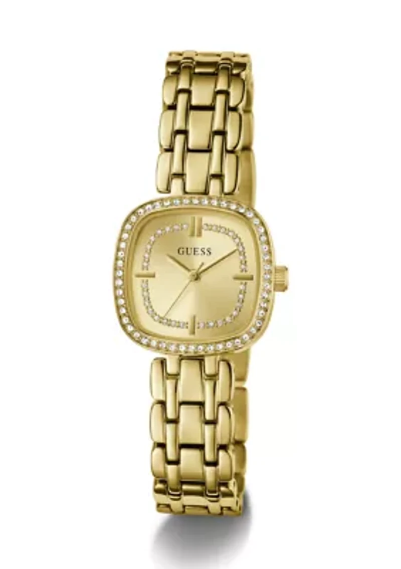 Crystal Pavé Square Analog Watch