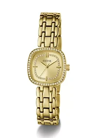 Crystal Pavé Square Analog Watch