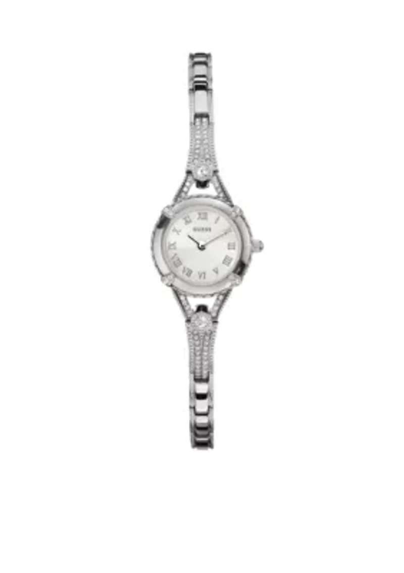 Women's Feminine Silver-Tone Bracelet Watch