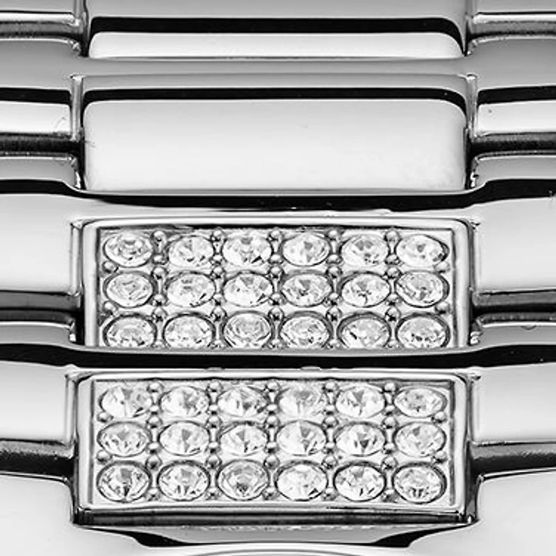 Silver-Tone And Crystal Statement Watch  