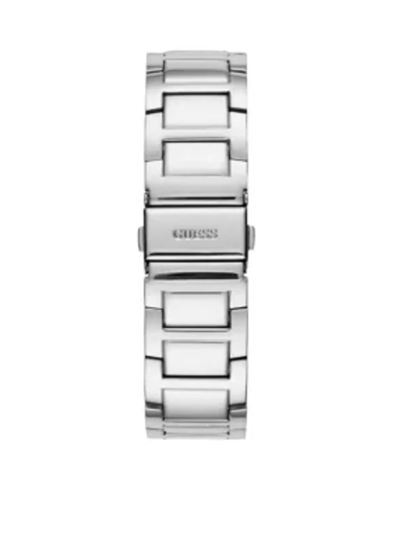 Silver-Tone And Crystal Statement Watch  