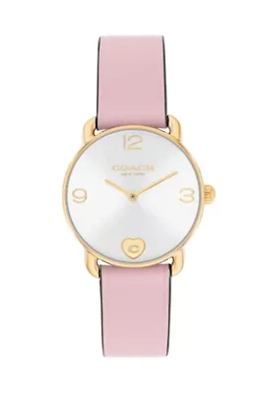 Elliot Pink Leather Strap Watch and Slider Bracelet