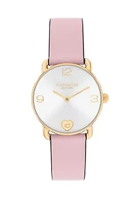 Elliot Pink Leather Strap Watch and Slider Bracelet