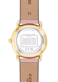 Elliot Pink Leather Strap Watch and Slider Bracelet