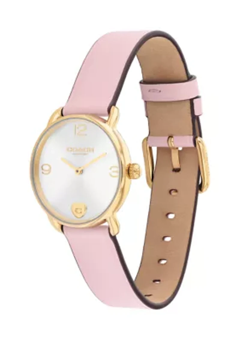 Elliot Pink Leather Strap Watch and Slider Bracelet