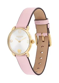 Elliot Pink Leather Strap Watch and Slider Bracelet
