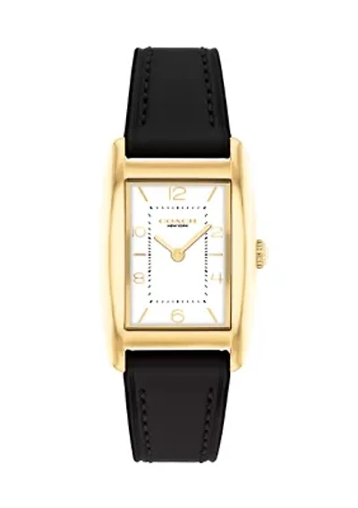 Reese Black Leather Strap Watch