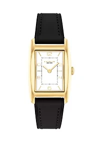 Reese Black Leather Strap Watch