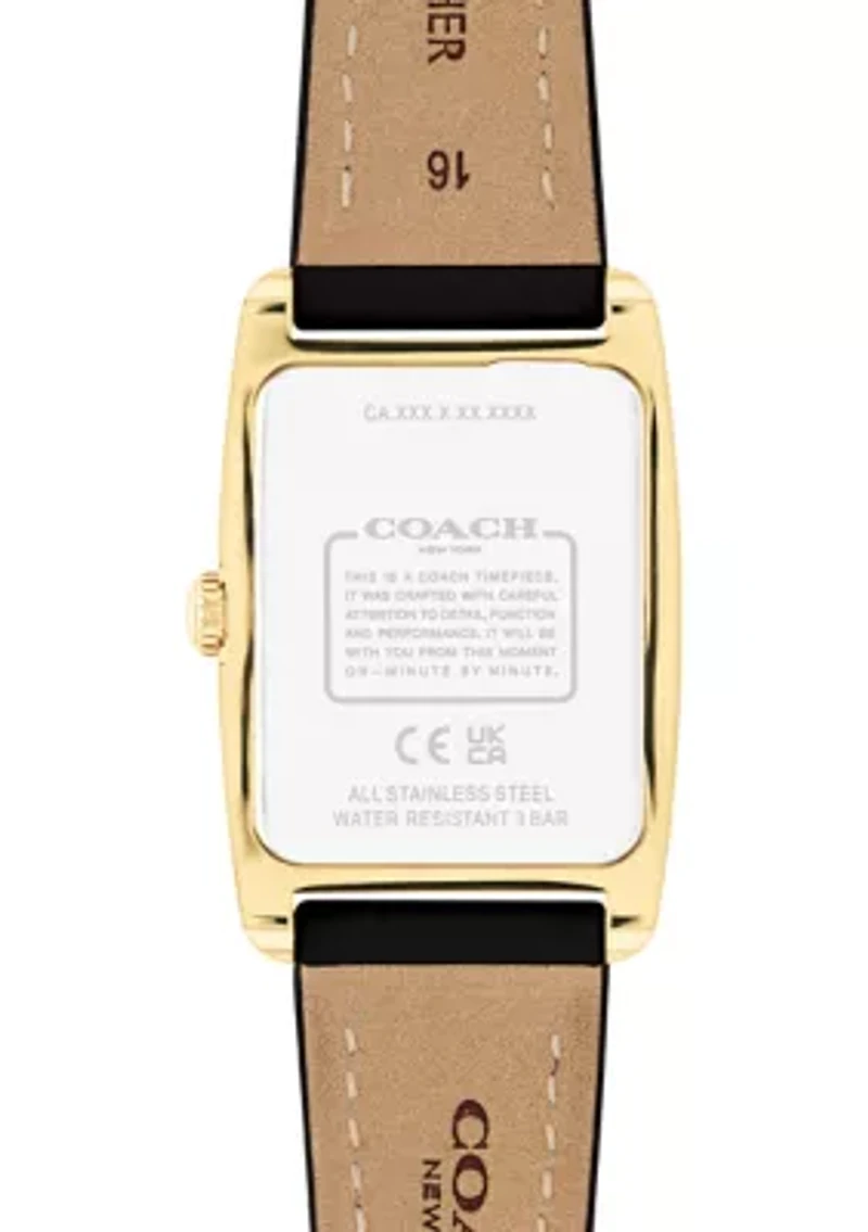 Reese Black Leather Strap Watch