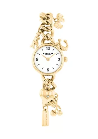 Iris Stainless Steel Charm Bracelet Watch