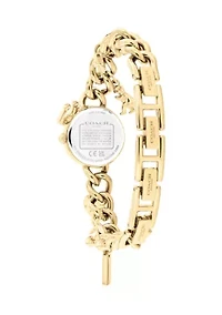 Iris Stainless Steel Charm Bracelet Watch