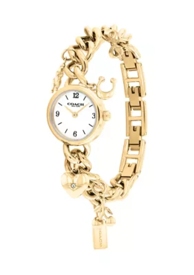 Iris Stainless Steel Charm Bracelet Watch