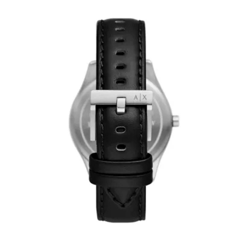 Multifunction Black Leather Watch