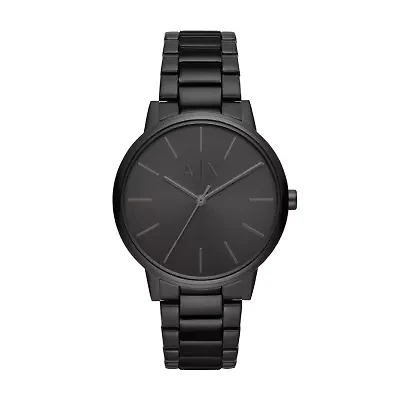 Three-Hand Black Stainless Steel Watch
