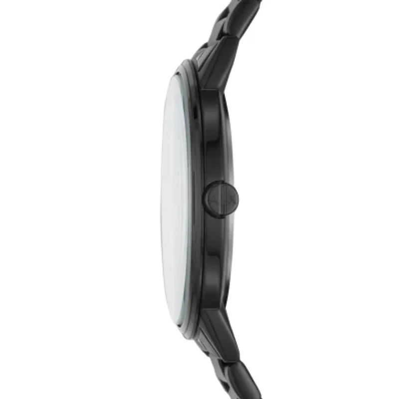 Three-Hand Black Stainless Steel Watch