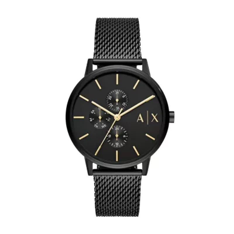 Multifunction Black Stainless Steel Mesh Watch