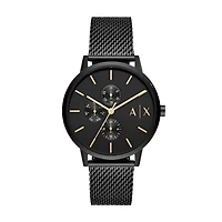 Multifunction Black Stainless Steel Mesh Watch