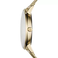 Three-Hand Gold-Tone Stainless Steel Mesh Watch