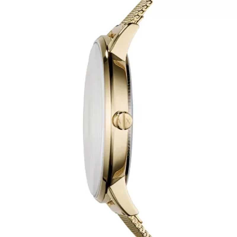 Three-Hand Gold-Tone Stainless Steel Mesh Watch