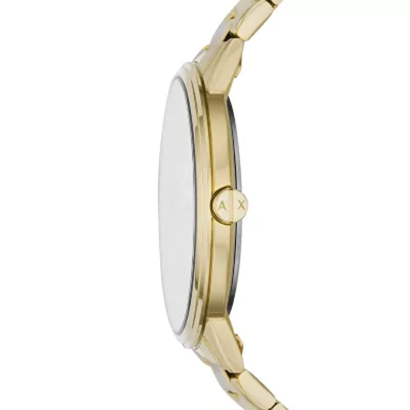 Three-Hand Gold-Tone Stainless Steel Watch and Bracelet Gift Set