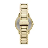 Three-Hand Gold-Tone Stainless Steel Watch and Bracelet Gift Set