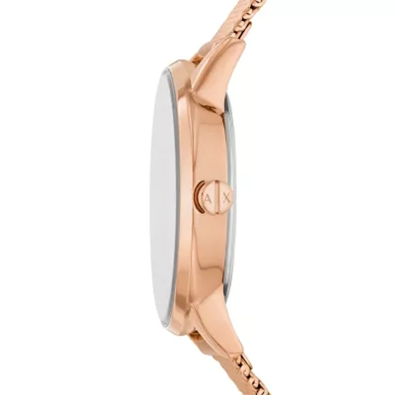 Two-Hand Rose Gold-Tone Stainless Steel Watch and Bracelet Gift Set