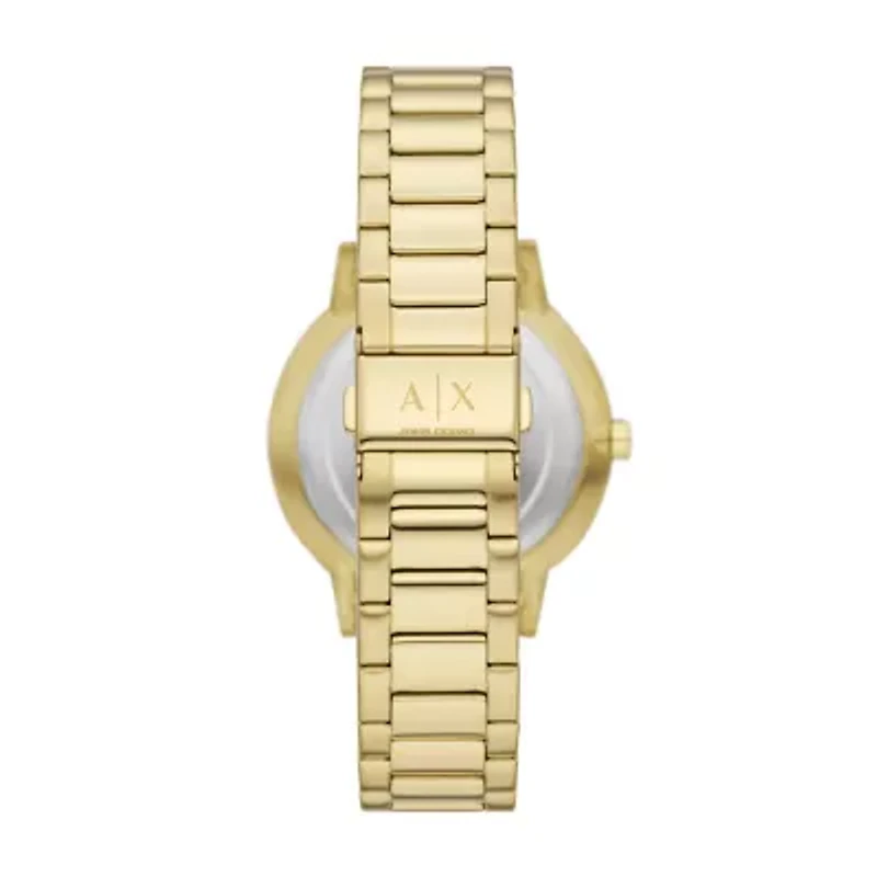 Three-Hand Gold-Tone Stainless Steel Watch and Gold-Tone Stainless Steel Bracelet Set