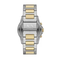 Chronograph Two-Tone Stainless Steel Watch and Bracelet Set