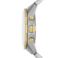 Chronograph Two-Tone Stainless Steel Watch and Bracelet Set