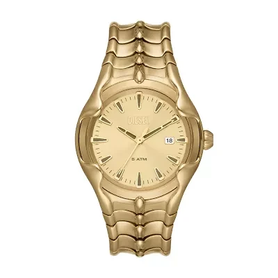 Diesel Men's Vert Three-Hand Date Gold-Tone Stainless Steel Watch