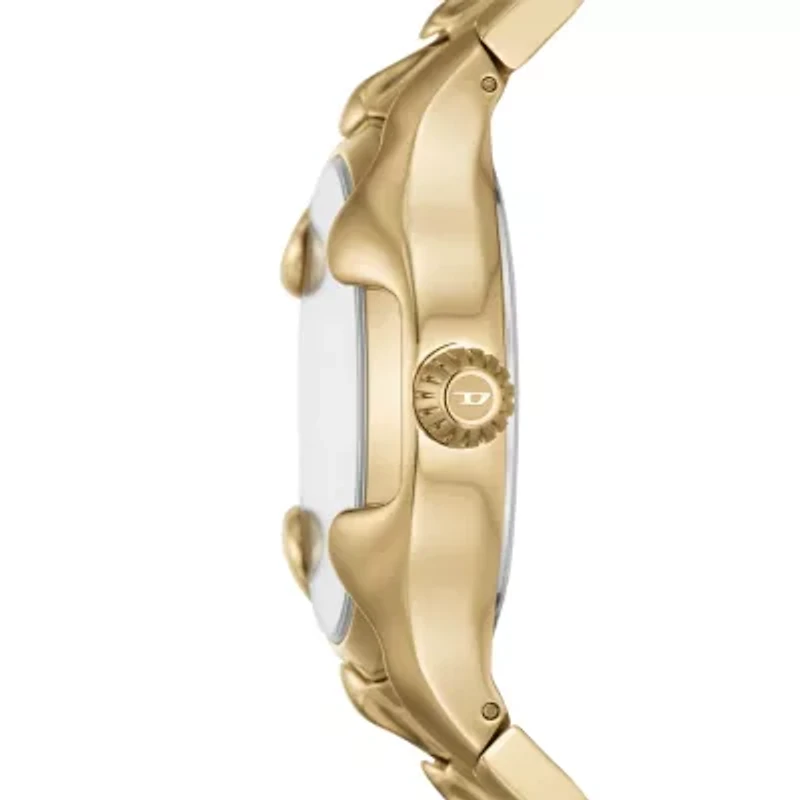 Diesel Men's Vert Three-Hand Date Gold-Tone Stainless Steel Watch